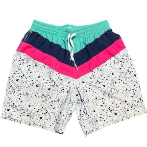 Chubbies 7” Swim Trunks Medium Retro Colorblock Lined Men’s Shorts